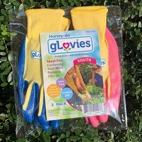gLovies Youth Stretch Re-Usable Gloves With Nitrile Coating (2 Pair)