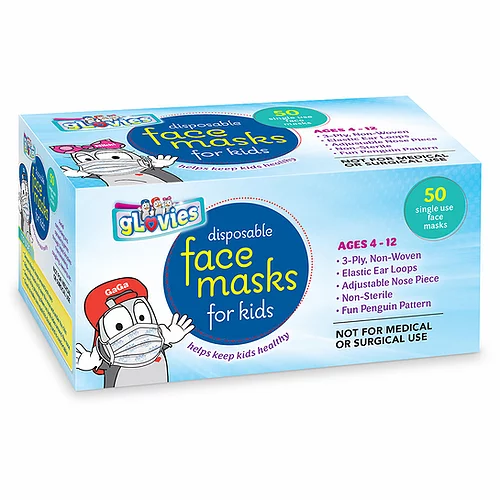 50 Pack Disposable Kids Face Masks